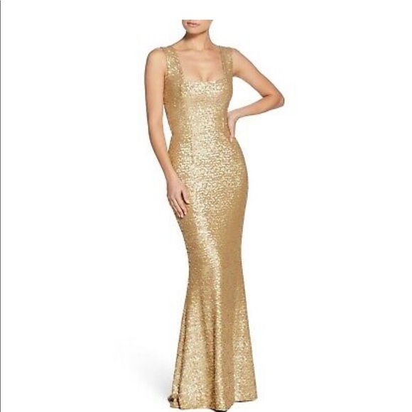 Dress the Population Dresses & Skirts - Dress the Population Gold sequin Bodycon Gown XS